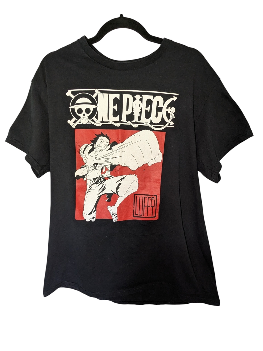 Ripple Junction Black One Piece Crewneck Tee with White Logo